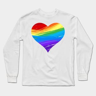 Rainbow Heart Long Sleeve T-Shirt